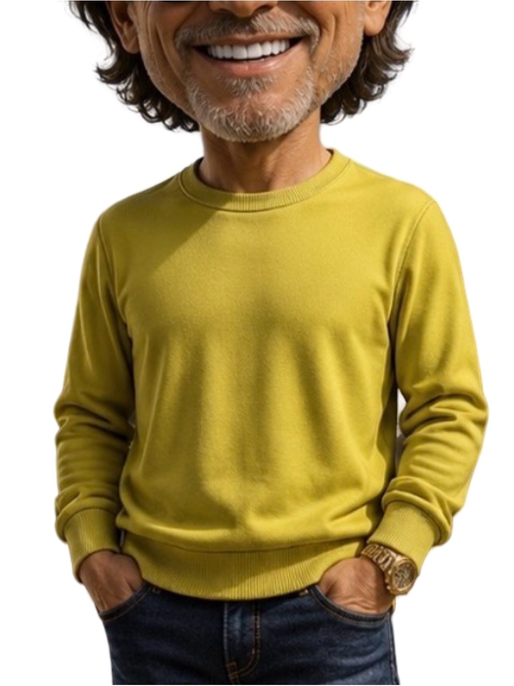 Versace Men's Luxe Crewneck Sweater - XXL - Iconic Chartreuse